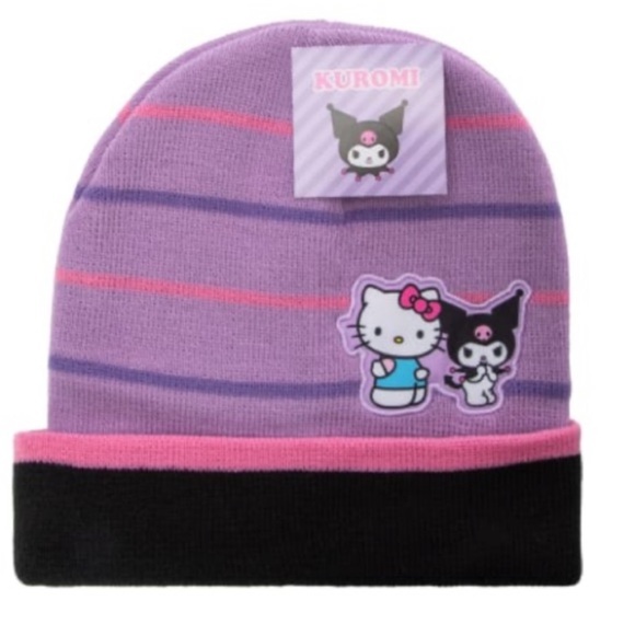 Kuromi Hello Kitty Purple Cuffed Knit Beanie Winter Ski Cap Hat
J - Picture 3 of 7